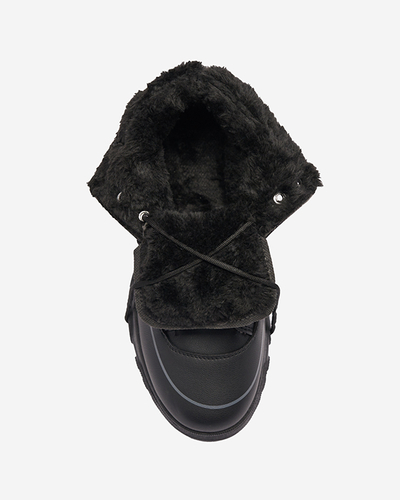 Женские утепленные спортивные ботинки черного цвета Lecvola- Footwear