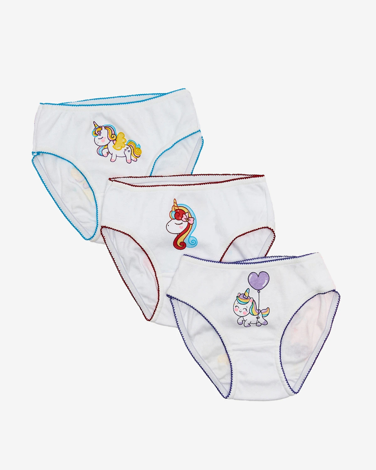 Royalfashion Комплект трусиков для девочек типа с красочным принтом единорога