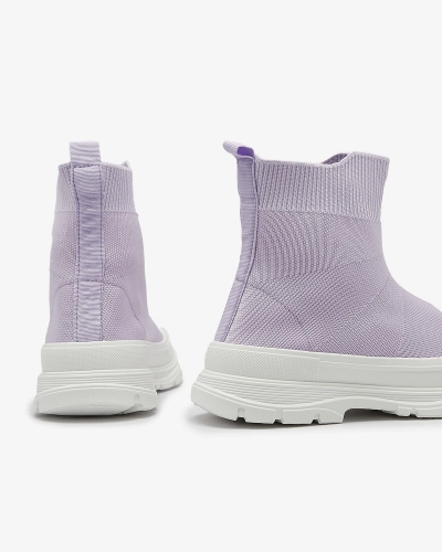 Фиолетовые женские высокие спортивные туфли-слипы а'ля кроссовки Vertiks - Обувь