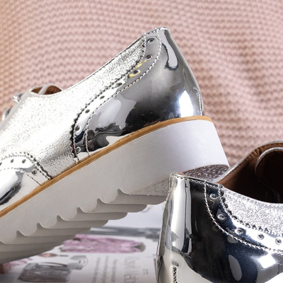 Серебристые женские оксфорды Narvi