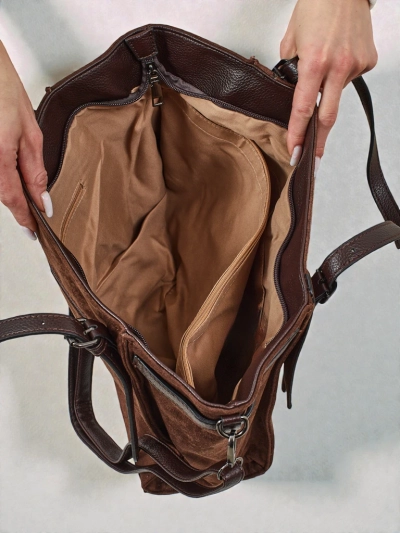 Moteriška pirkinių rankinė Daville iš eko zomšos