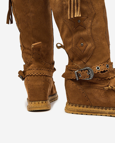 Royalfashion Коричневые женские сапоги со скрытым якорем Figgers