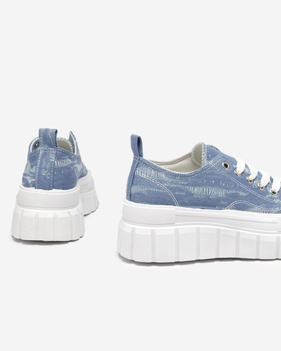 Mėlyni moteriški sportbačiai a'la džinsai Resi platformoje - Avalynė