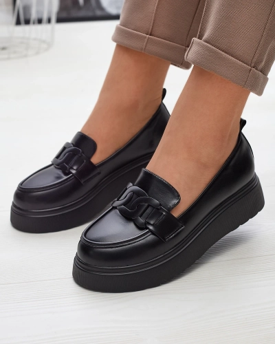 Черные мокасины с цепочкой Stimla - Обувь