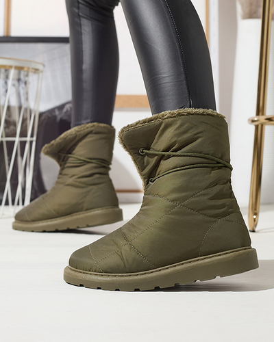 Темно-зеленая женская обувь a'la сноубутсы Amirfu- Footwear