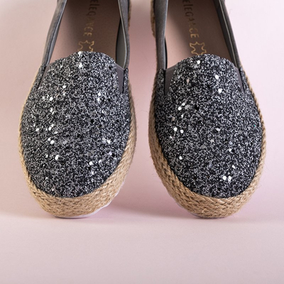 Темно-серые эспадрильи с блестками Nuhente