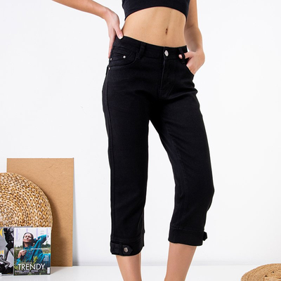 Черные женские джинсовые капри PLUS SIZE