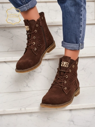 Ажурные ботинки женские из натуральной кожи Aurelias