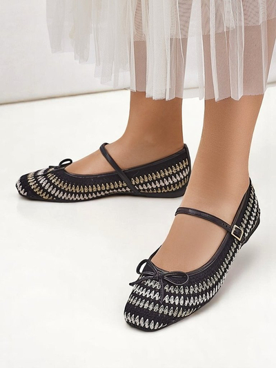 Royalfashion Женские плетеные балетки с ремешком Vanot