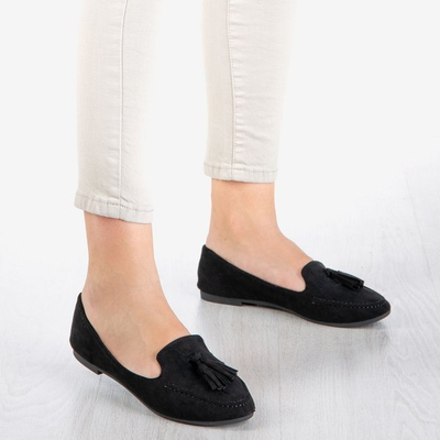 Czarne mokasyny z frędzelkami Jasper - Obuwie