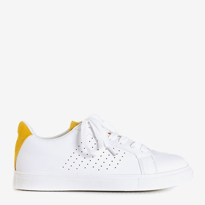 Biało-żółte damskie tenisówki Kaori - Obuwie