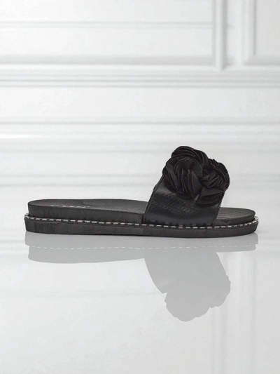 Royalfashion moteriškos šlepetės lygiu padu Flora Verde