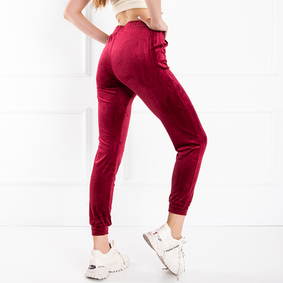 Maroon veliūriniai sportiniai kostiumai moterims - Drabužiai