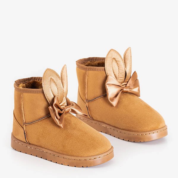 Šviesiai rudi vaikiški sniego batai su papuošimais Mera - Avalynė