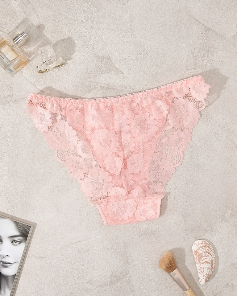 Royalfashion Ярко-розовые кружевные трусики для женщин