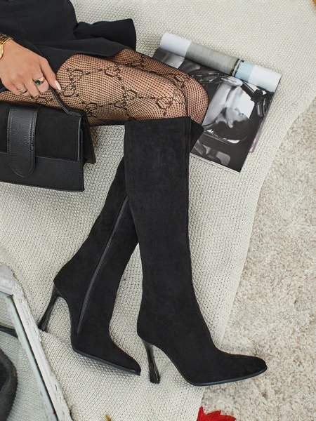 Moteriški eko zomšiniai auliniai batai su aukštakulniais Arvelora