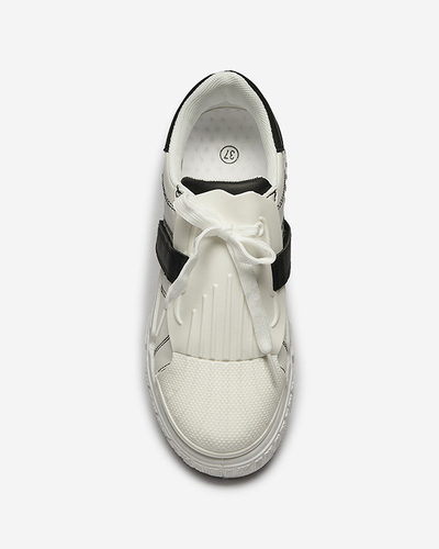 OUTLET Черно-белые женские спортивные туфли с резиновыми вставками Inika - Обувь