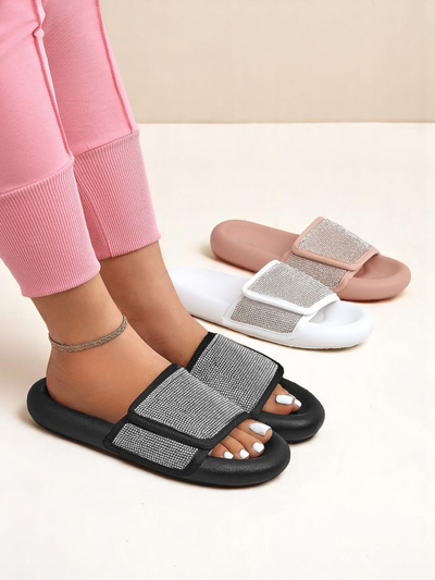 Royalfashion Женские шлепанцы на плоской подошве Sparkle Step