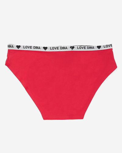 Moteriškos raudonos lygios kelnaitės lazeriu kirptos - Apatiniai