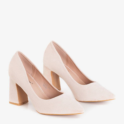 Smėlio spalvos moteriški bateliai ant aulo Simiela - Avalynė