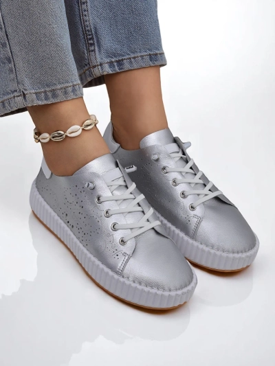 Royalfashion Women's Luna Lace Cutout Sneakers