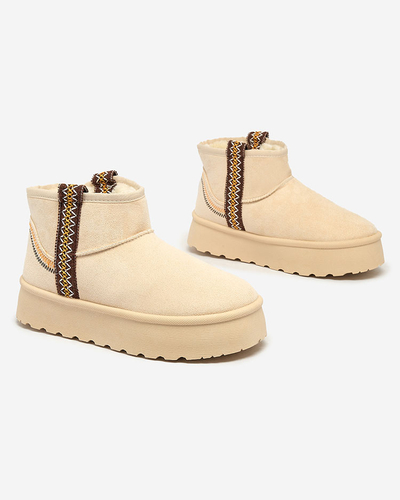 Royalfashion Женские короткие сапоги a'la snow boots с орнаментом Erititta