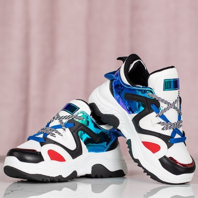 Sportowe buty ugly shoes holograficznymi wstawkami Viridiana - Obuwie