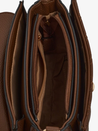 Moteriška Rankinė „Luna“ Tamsiai Ruda Ekologiška Oda Elegantiška