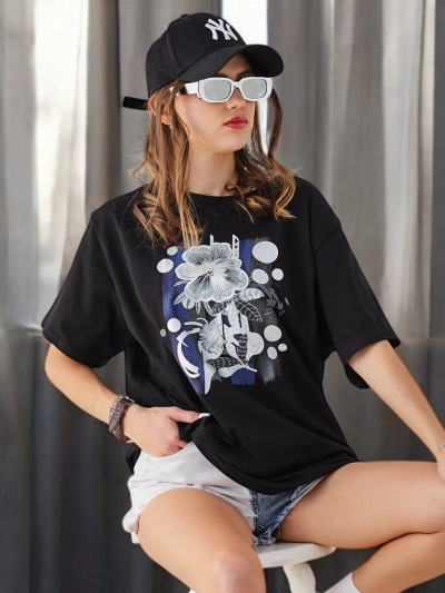 Royalfashion Moteriška medvilninė marškinių su spauda