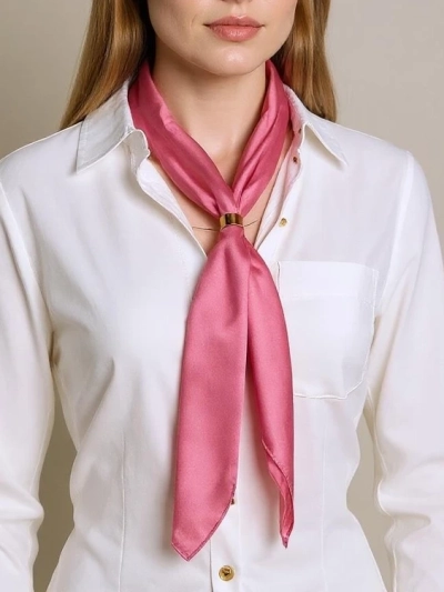 Apollonia - Light Pink Polyester Scarf 69x66 - So Classy