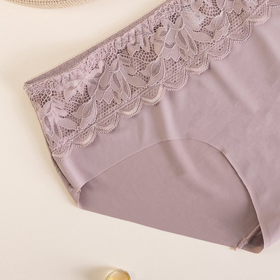 Светло-коричневые бесшовные трусы с высокой посадкой