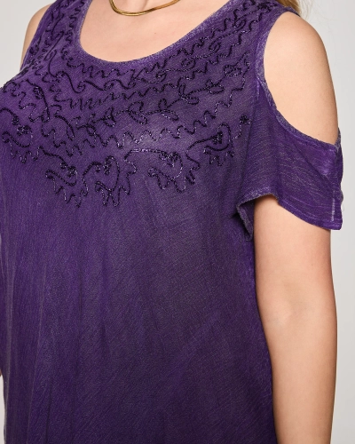 Фиолетовое женское пляжное платье-покрывало - Одежда