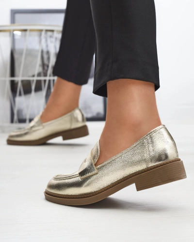 Женские мокасины золотого цвета Selenna- Footwear