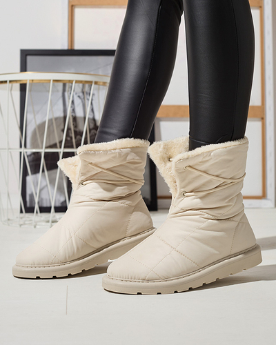 Бежевая женская обувь a'la сноубутсы Amirfu- Footwear