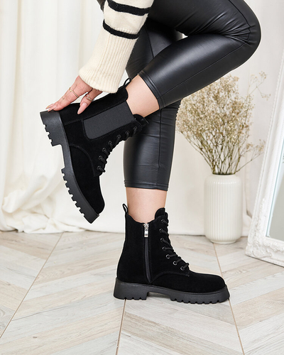 Royalfashion Коричневые женские сапоги Oledi на плоском каблуке