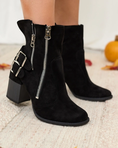 Royalfashion Женские черные ботинки с украшением Feirrgo