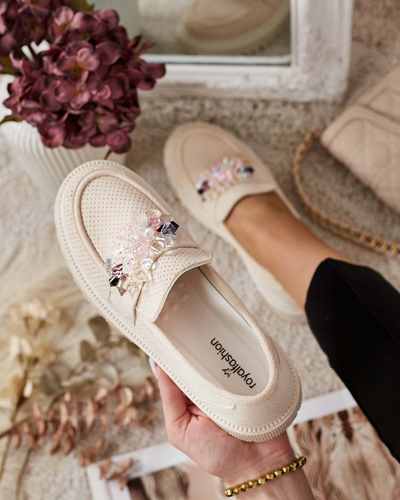 "Royalfashion" Moteriški mokasinai su spalvotais karoliukais "Karonia"