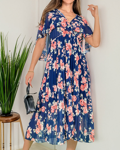 Royalfashion Женское плиссированное цветочное платье-миди