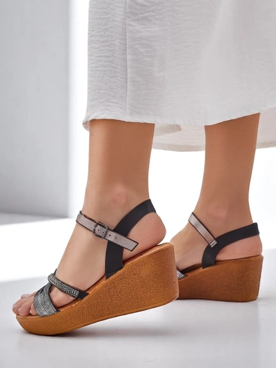 Royalfashion moteriški aukštakulniai sandalai su strazdanais ir blizgučiais Eclat