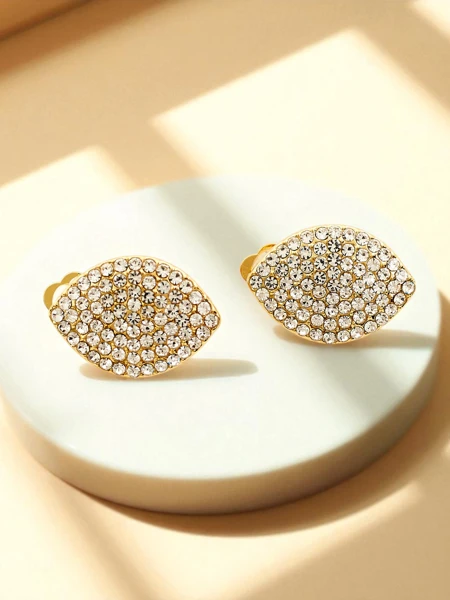 Royalfashion Moteriški auskarai su kubiniu cirkoniu, prisegami