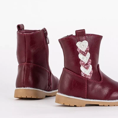 Mergaičių bordo spalvos aulinukai su dekoratyviniu Nokimi-Shoes batviršiu