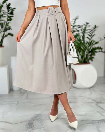 "Royalfashion" Moteriškas midi ilgio sijonas su diržu