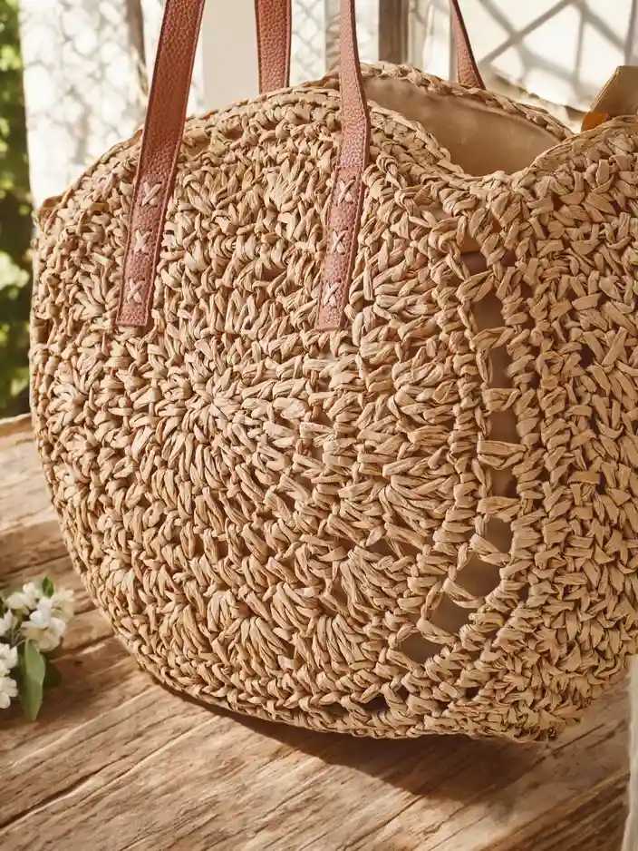 Royalfashion Большая овальная соломенная сумка для женщин