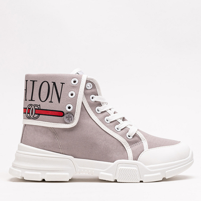 Серые женские высокие кеды Tenerika