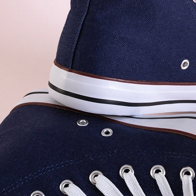 Высокие женские кеды синего цвета Skarllet