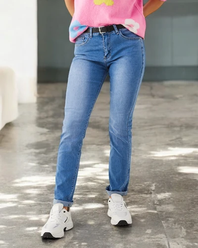 Royalfashion Medvilniniai tiesūs moterų džinsai