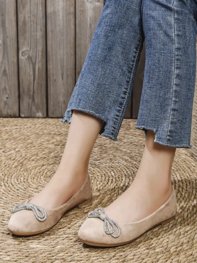 Royalfashion moteriški balerinų bateliai su baltu kaspinu Ofelna