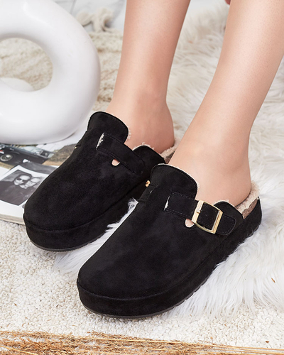Royalfashion Женские тапочки с овчиной и пряжкой Kajis