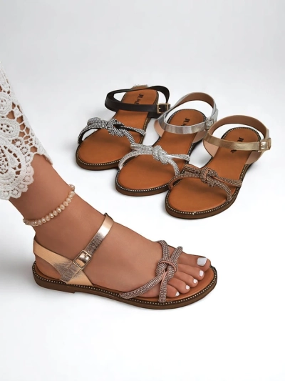 Royalfashion Женские сандалии с декоративными цирконами Bella Shine