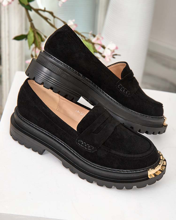 Royalfashion Moteriški eko zomšos mokasinai Retillum